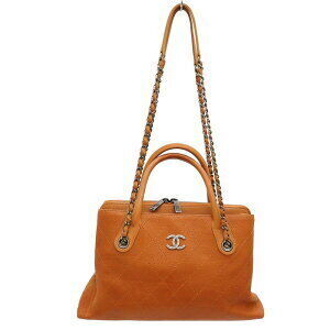 CHANEL Matelasse Chain Coco Mark Handbag circa Caviar Skin Brown